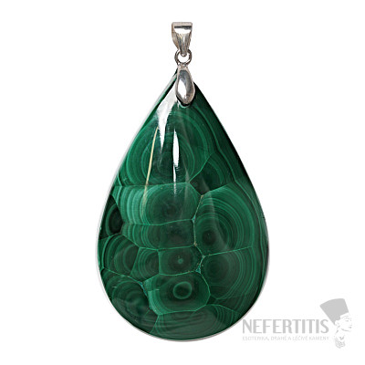 Malachit přívěsek stříbro Ag 925 č. 14