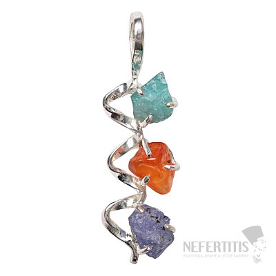 Designer pendant apatite blue neon silver Ag 925 P140