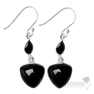 Onyx earrings silver Ag 925 E1411
