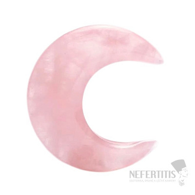 Rose quartz in the shape of the moon