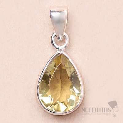 Topaz žlutý Lemon přívěsek stříbro Ag 925 14541