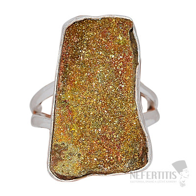Pyrit-Regenbogenring Silber Ag 925 R148