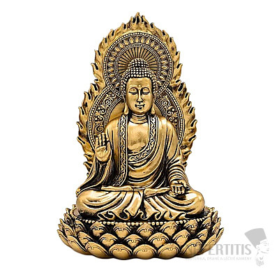 Buddha on a lotus flower Abhaya mudra statuette 27 cm