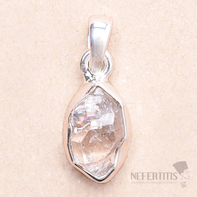 Herkimer diamant prívesok striebro Ag 925 LOT149