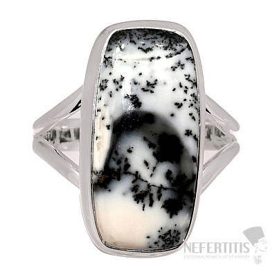 Opal dendritic ring silver Ag 925 R15