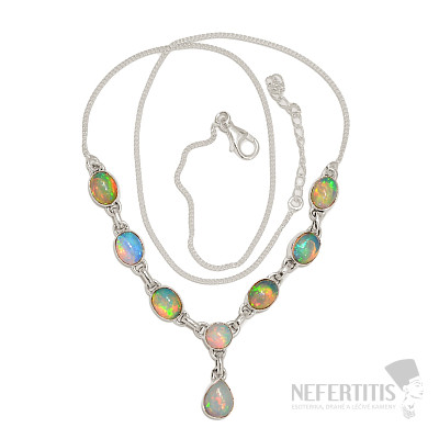 Opál etiópsky náhrdelník striebro Ag 925 N15
