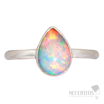 Ethiopian opal ring silver Ag 925 R15