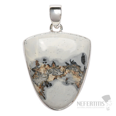 Indonesian jasper Malingano pendant silver Ag 925 P151