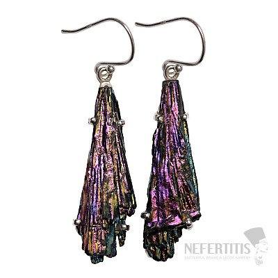 Kyanit schillernde Aura-Ohrringe aus Titan, Silber Ag 925 E152