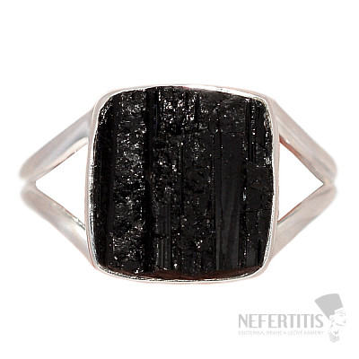 Turmalín skoryl prsteň striebro Ag 925 R1536