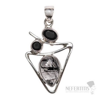 Designer pendant tourmaline in crystal silver Ag 925 P154