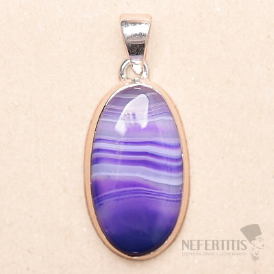 Achat Botswana Anhänger Silber Ag 925 P1547