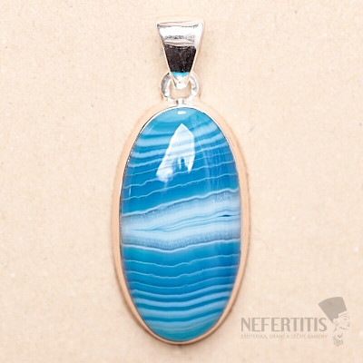 Achat Botswana Anhänger Silber Ag 925 P1554