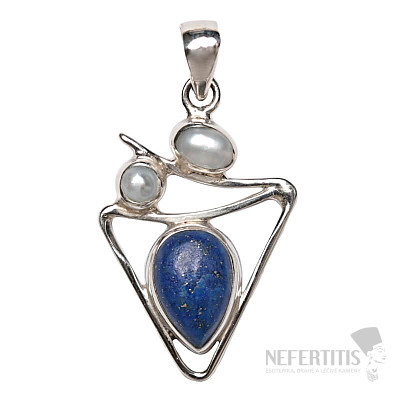 Designer pendant Lapis Lazuli silver Ag 925 P156