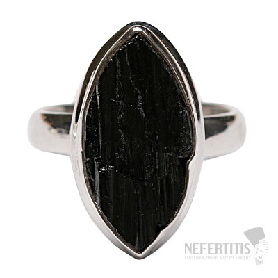 Turmalín skoryl prsteň striebro Ag 925 R1565