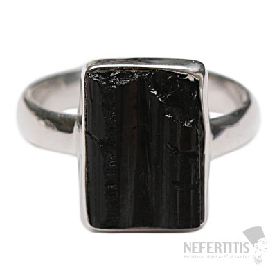 Turmalín skoryl prsteň striebro Ag 925 R1573