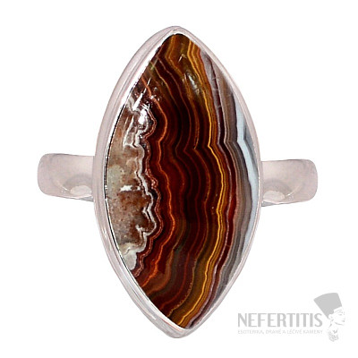 Achát čipkový Laguna Lace prsteň striebro Ag 925 R1586