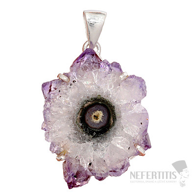 Amethyst stalactite cut pendant silver Ag 925 P16