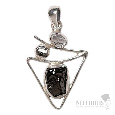 Designer pendant shungite silver Ag 925 P161