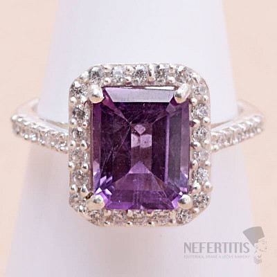 Amethyst geschliffener Ring Silber Ag 925 KO161