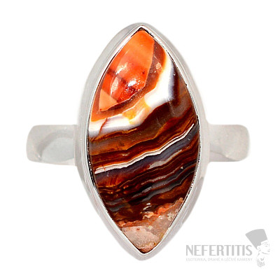 Achát čipkový Laguna Lace prsteň striebro Ag 925 R1621