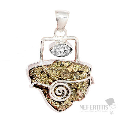 Dizajnový prívesok pyrit striebro Ag 925 P1639