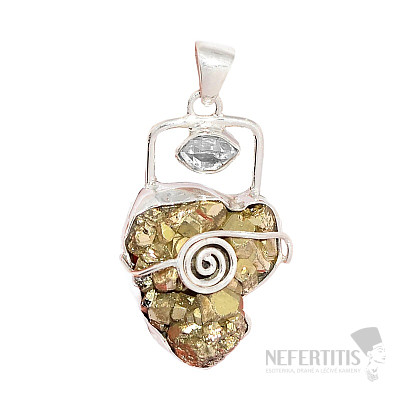 Designer pendant pyrite silver Ag 925 P1648