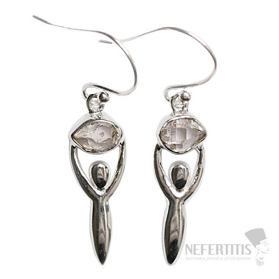 Designové náušnice s herkimer diamanty stříbro Ag 925 E165