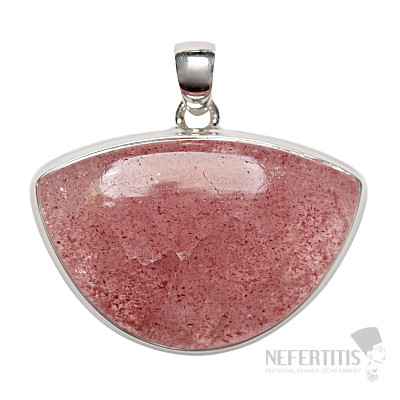 Křišťál jahodový přívěsek stříbro Ag 925 P165