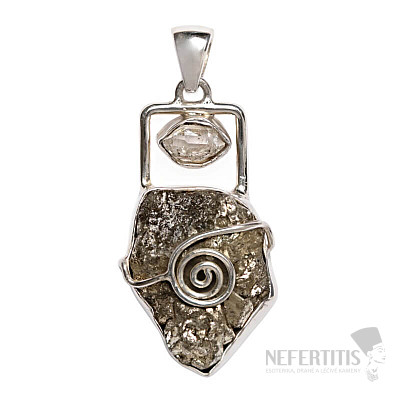 Designer pendant pyrite silver Ag 925 P1652