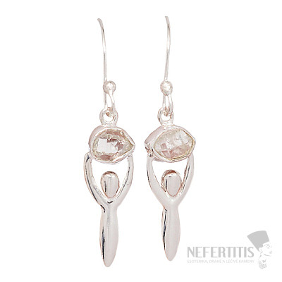 Designové náušnice s herkimer diamanty stříbro Ag 925 E166