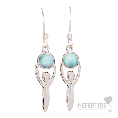 Designer earrings with larimar, silver Ag 925 E167