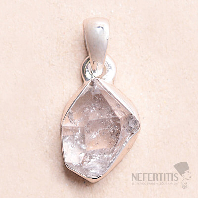 Herkimer diamant prívesok striebro Ag 925 LOT168