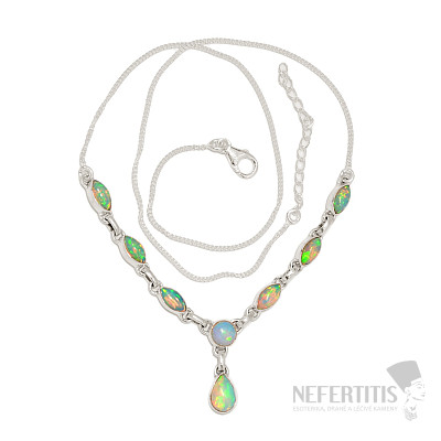 Opál etiopský náhrdelník stříbro Ag 925 N17