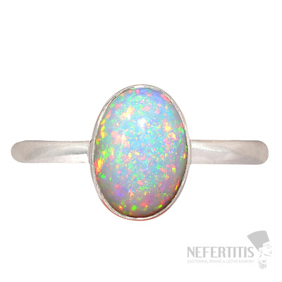 Opál etiopský prsten stříbro Ag 925 R17