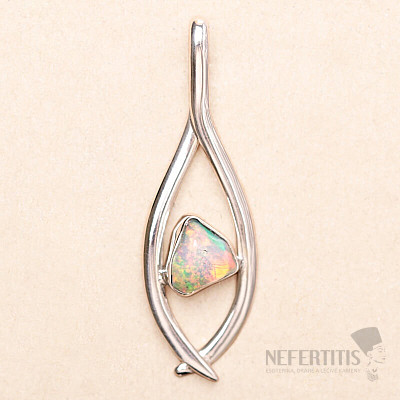Opal Ethiopian Raw Design Pendant Silver Ag 925 LOT17