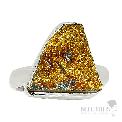 Pyrite rainbow ring silver Ag 925 R170