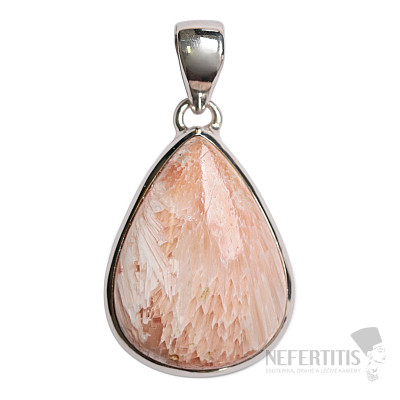 Scolecit-Lachsanhänger, Silber Ag 925 P170