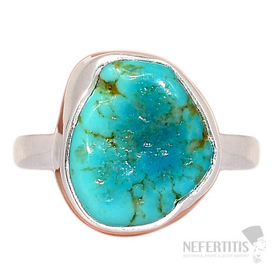 Tyrkys modrý prsteň striebro Ag 925 R1720