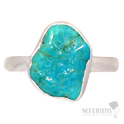 Tyrkys modrý prsteň striebro Ag 925 R1727