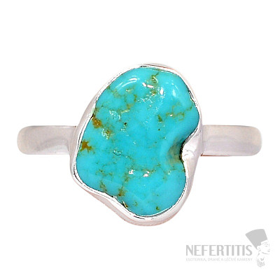 Tyrkys modrý prsteň striebro Ag 925 R1740