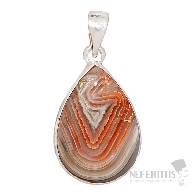 Achát krajkový Laguna Lace přívěsek stříbro Ag 925 P1783