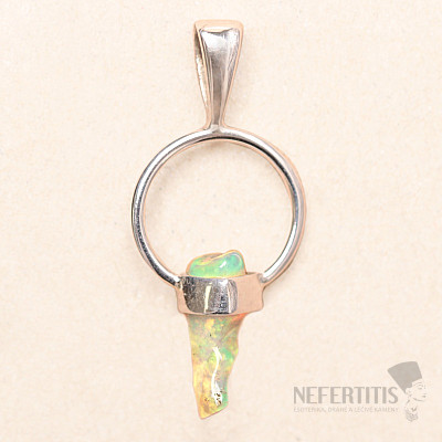 Opál etiópsky surový zub prívesok striebro Ag 925 LOT19