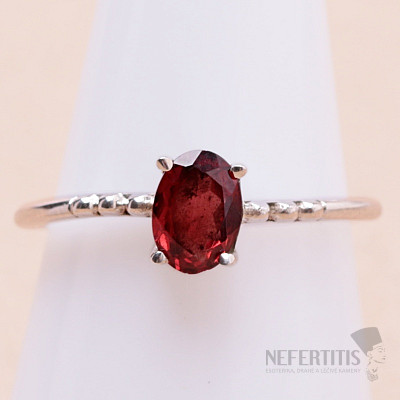 Garnet cut ring silver Ag 925 KO186