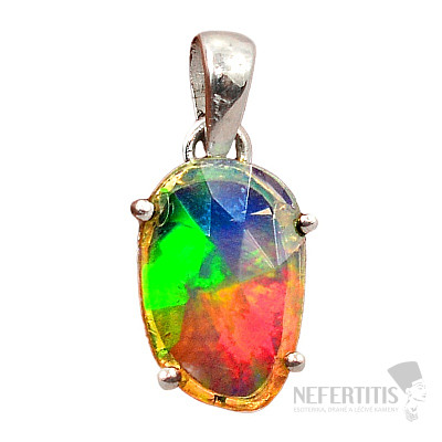 Ethiopian opal cut pendant silver Ag 925 P1864