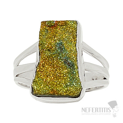 Pyrite rainbow ring silver Ag 925 R187