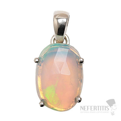 Ethiopian opal cut pendant silver Ag 925 P1877