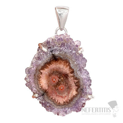 Amethyst cut stalactite pendant silver Ag 925 P19