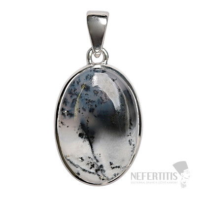 Opál dendritické prívesok striebro Ag 925 P19