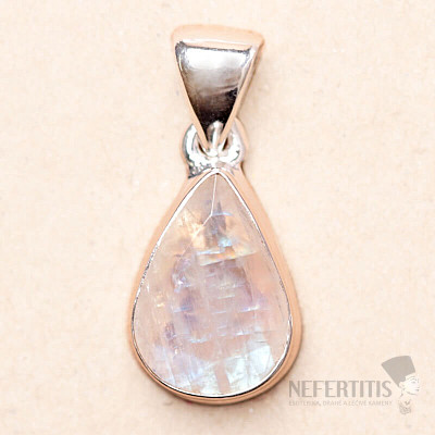 Moonstone rainbow cut pendant silver Ag 925 P1910